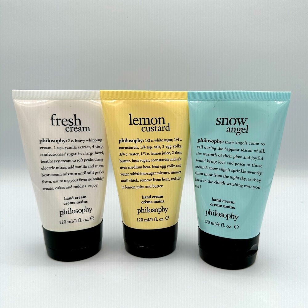 Philosophy Body Lotion Trio: Fresh Cream, Lemon Custard and Snow Angel, NEW